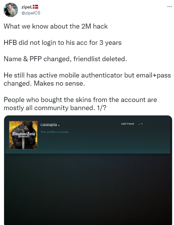 CS:GO知名饰品收藏家遭黑客盗号,百万美元库存流入市场 CS:GO知名饰品收藏家遭黑客盗号,百万美元库存流入市场