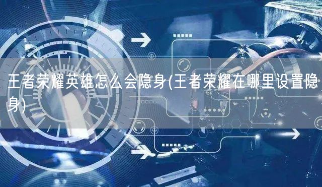 王者荣耀英雄怎么会隐身(王者荣耀在哪里设置隐身)