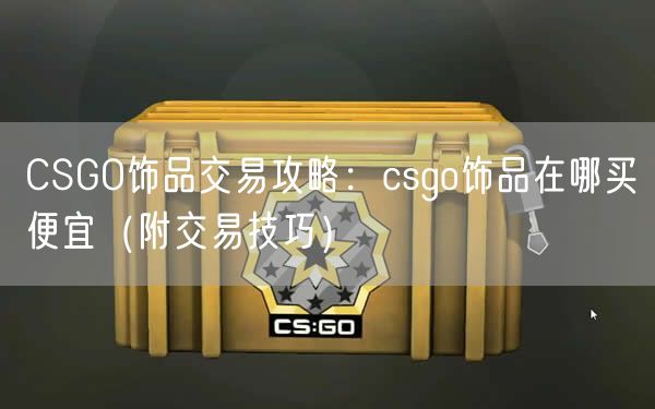 CSGO饰品交易攻略：csgo饰品在哪买便宜（附交易技巧）