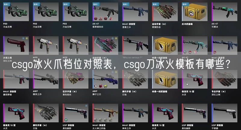 csgo冰火爪档位对照表,csgo刀冰火模板有哪些?