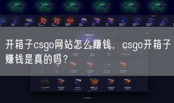 开箱子csgo网站怎么赚钱,csgo开箱子赚钱是真的吗?