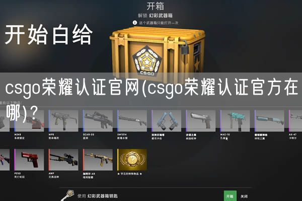 csgo荣耀认证官网(csgo荣耀认证官方在哪)?