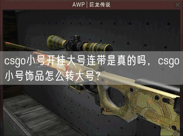 csgo小号开挂大号连带是真的吗,csgo小号饰品怎么转大号?