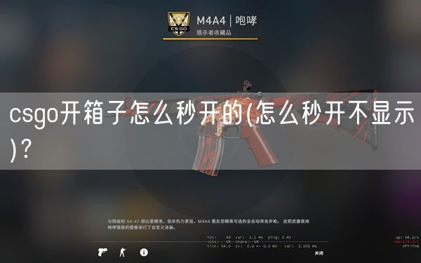 csgo开箱子怎么秒开的(怎么秒开不显示)?