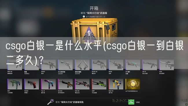 csgo白银一是什么水平(csgo白银一到白银二多久)？