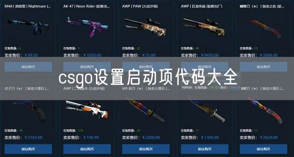 csgo设置启动项在哪，有什么用(csgo设置启动项代码大全)？