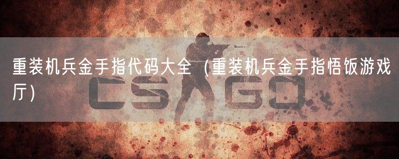 重装机兵金手指代码大全(重装机兵金手指悟饭游戏厅)