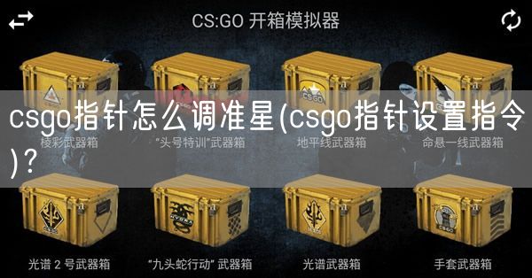 csgo指针怎么调准星(csgo指针设置指令)?