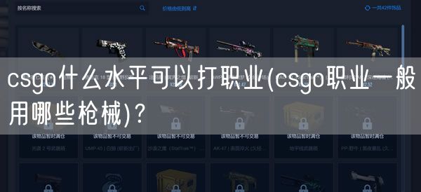 csgo什么水平可以打职业(csgo职业一般用哪些枪械)？