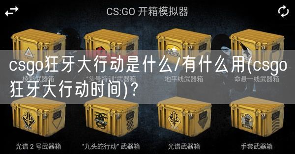 csgo狂牙大行动是什么/有什么用(csgo狂牙大行动时间)?